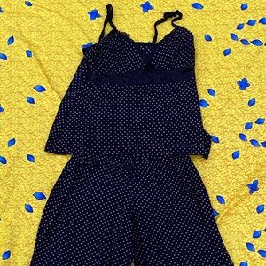 🌑 Black Polka Dot Two Piece Night Set 🌑